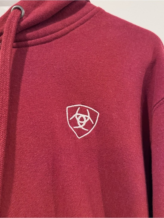 Ariat Women’s Burgundy Hoodie with Logo Sleeve XL - Picture 2 of 8